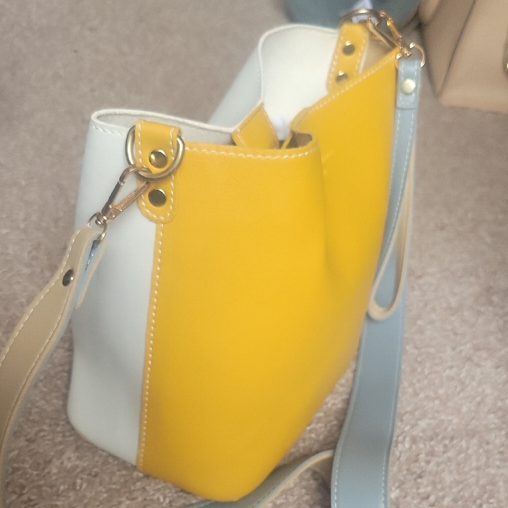 Yellow and White Women Bag - Picture 5 of 14